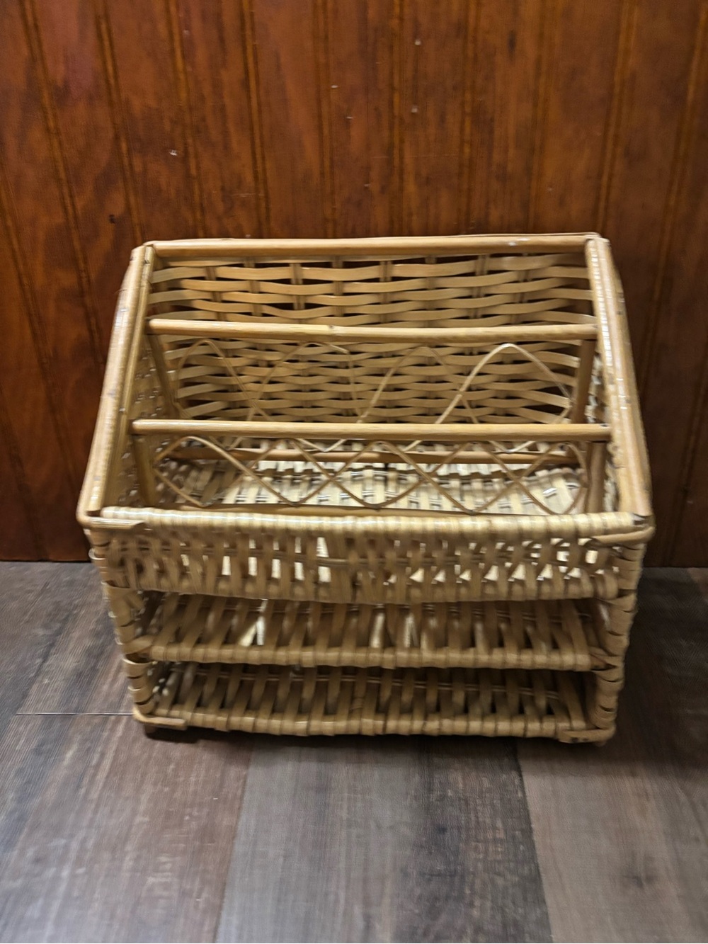 Natural Wicker Mail/file Rack Organizer -